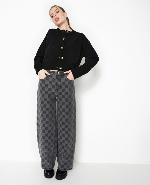 Gilet col rond noir - Pimkie