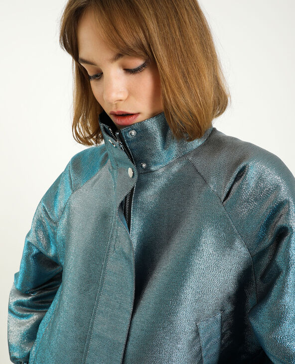 Veste métallisée bleu turquoise - Pimkie