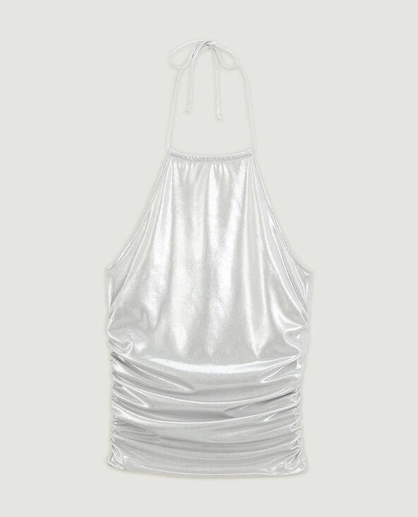Top dos-nu maille brillante gris clair - Pimkie