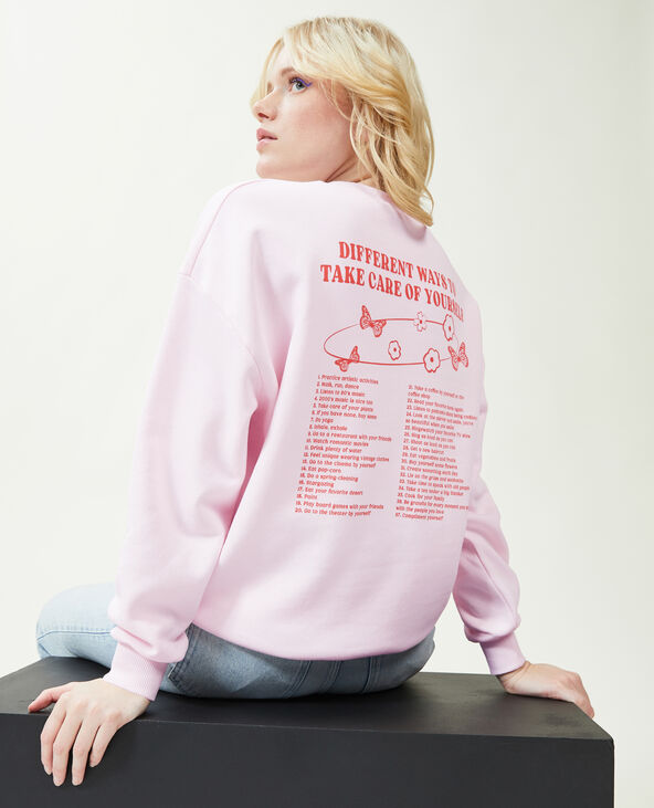Sweat oversize col rond lilas - Pimkie