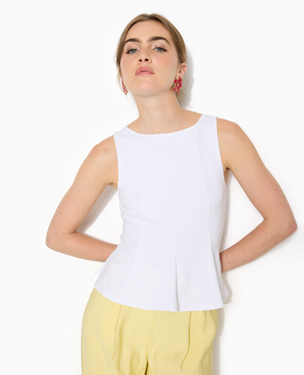Débardeur forme peplum blanc - Pimkie
