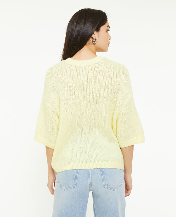 Pull manches courtes jaune - Pimkie