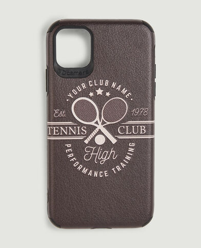 Coque de téléphone effet cuir corail - Pimkie