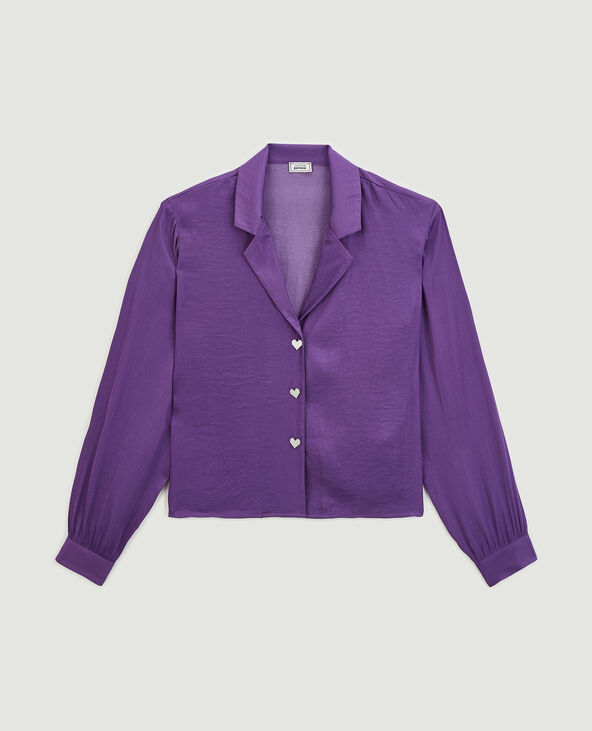 Chemise satin boutons fantaisie violet - Pimkie