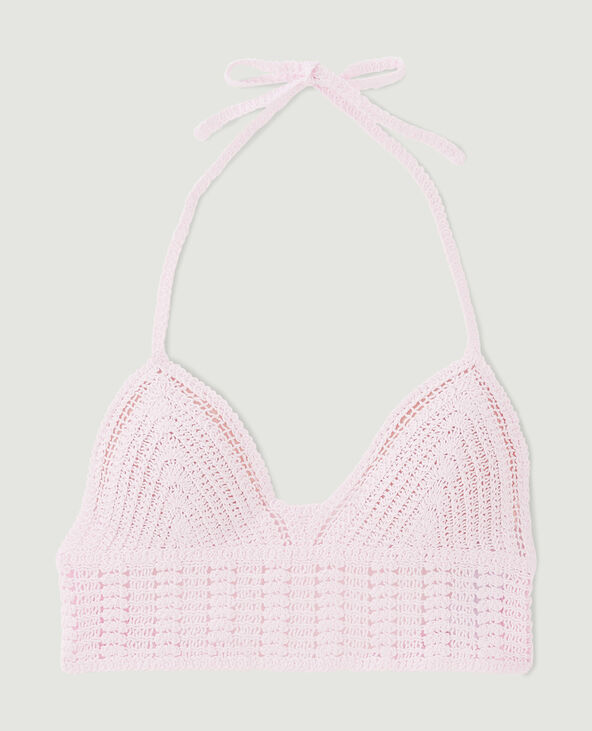 Top dos-nu en crochet lilas - Pimkie