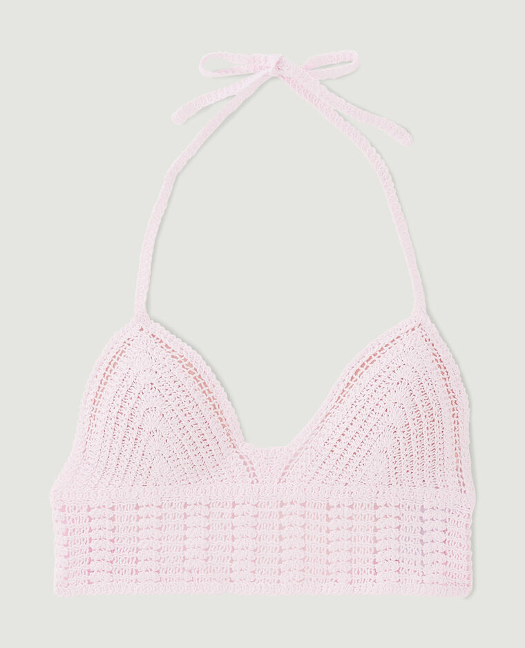 Top dos-nu en crochet lilas - Pimkie