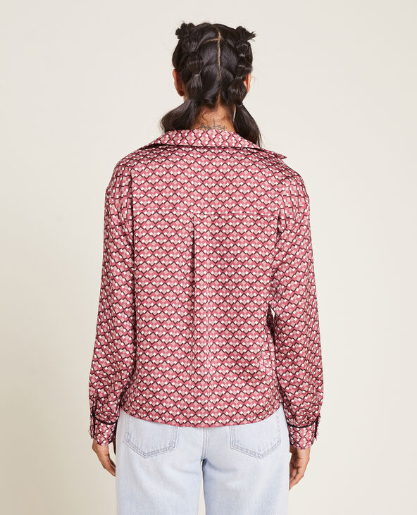 Chemise en tissu satiné marron - Pimkie