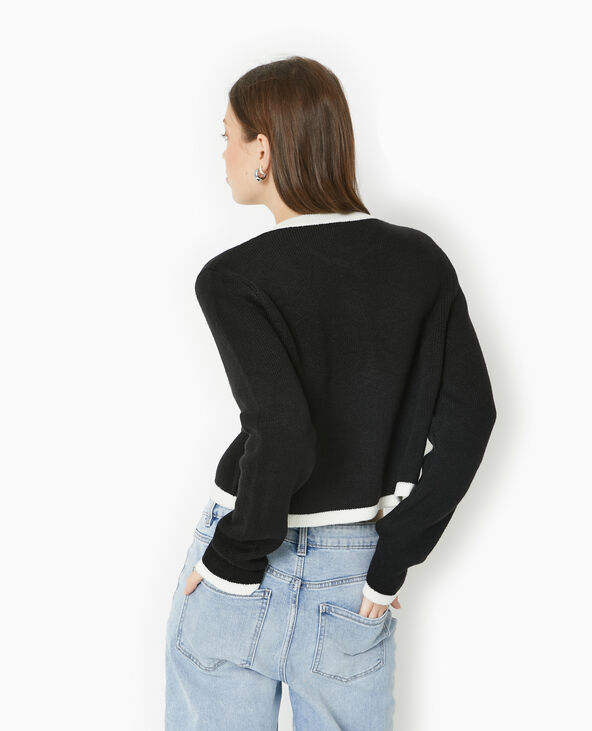 Gilet en maille avec boutons fantaisie noir - Pimkie