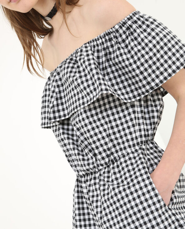 Combi-short à volants noir - Pimkie