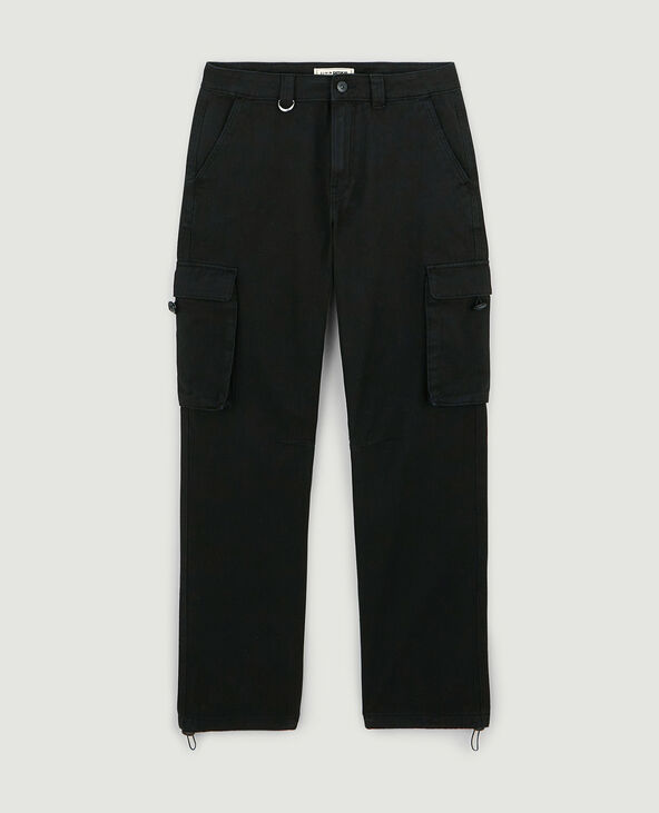 Pantalon droit cargo taille basse noir - Pimkie