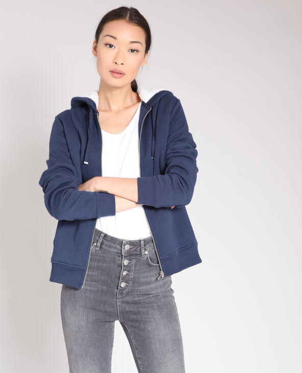 Sweat zippé bleu marine - Pimkie