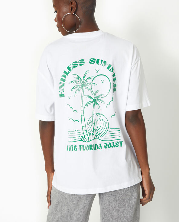 T-shirt oversize avec print devant et dos vert - Pimkie