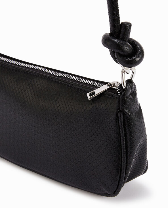Sac baguette effet serpent noir - Pimkie