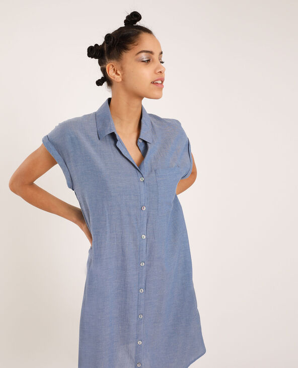 Robe chemise bleu clair - Pimkie
