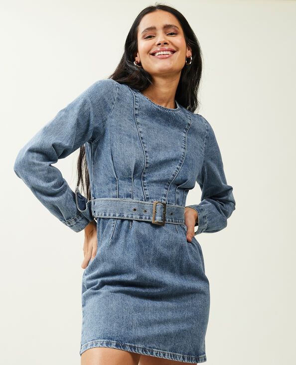 Robe en jean avec ceinture bleu - Pimkie