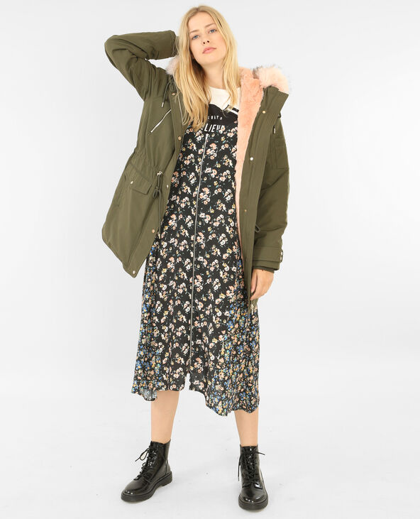 Parka longue à capuche vert kaki - Pimkie