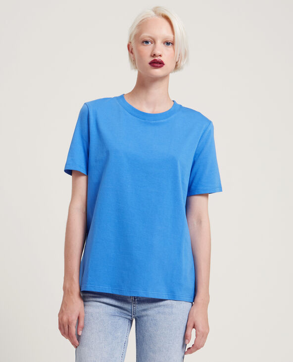 T-shirt basique col rond bleu électrique - Pimkie