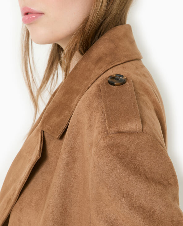 Trench oversize en suédine beige - Pimkie