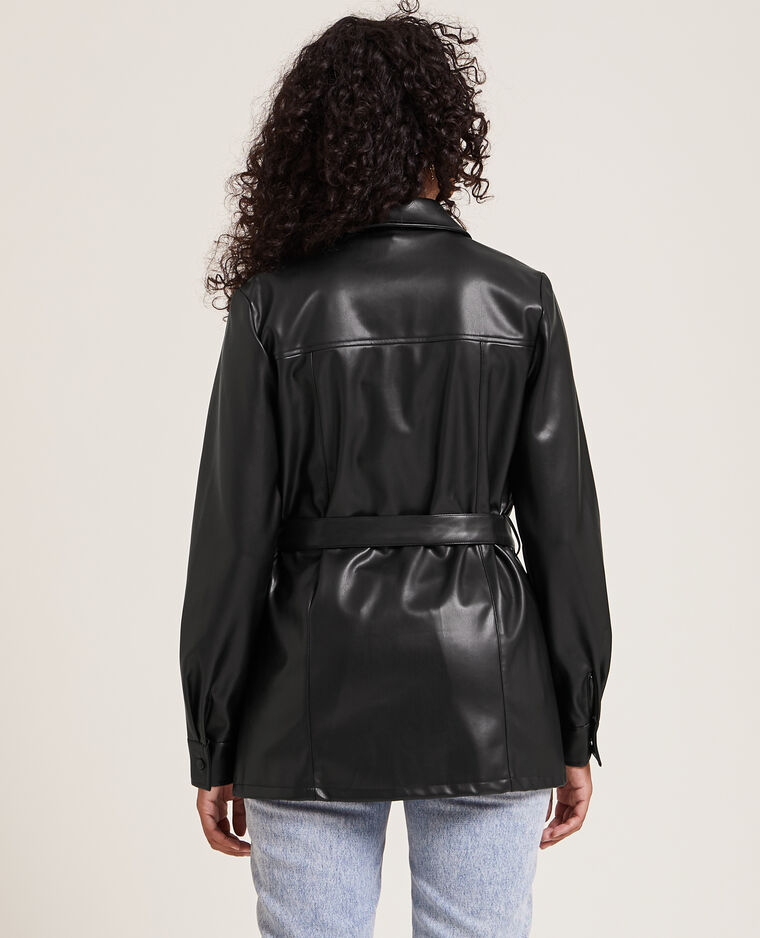 Chemise longue en simili noir - Pimkie