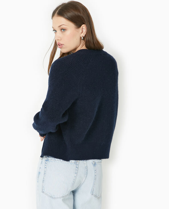 Gilet zippé en maille bleu marine - Pimkie