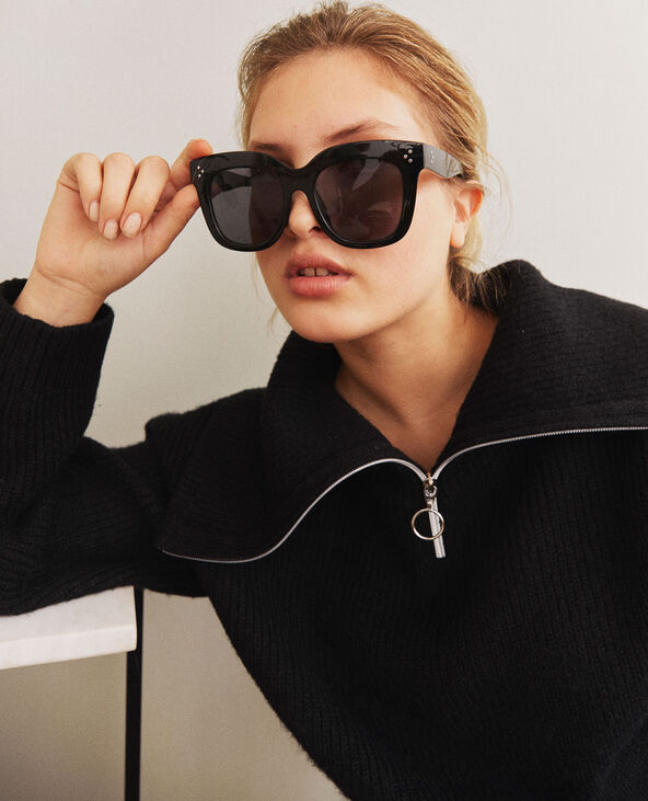 Pull col zippé noir - Pimkie