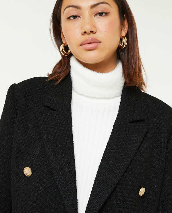 Veste cintrée en tweed noir - Pimkie