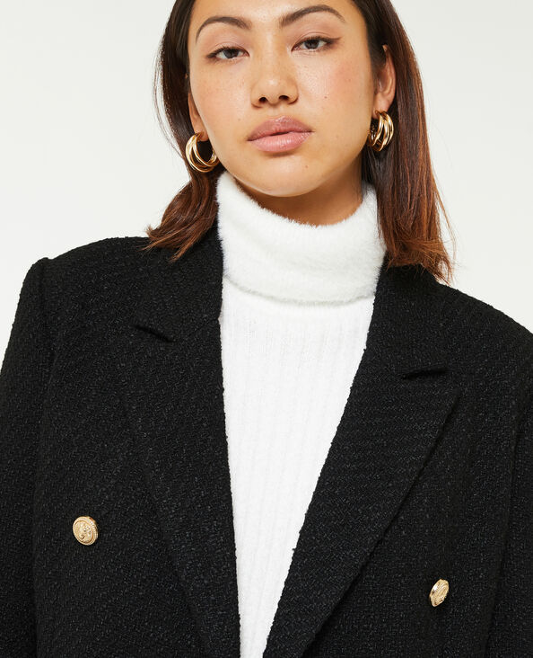 Veste cintrée en tweed noir - Pimkie