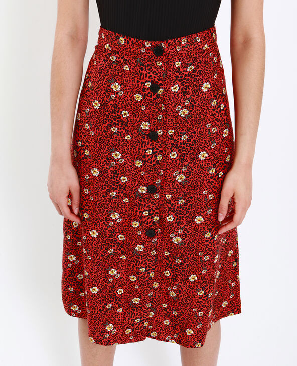 Jupe midi leopard marron - Pimkie