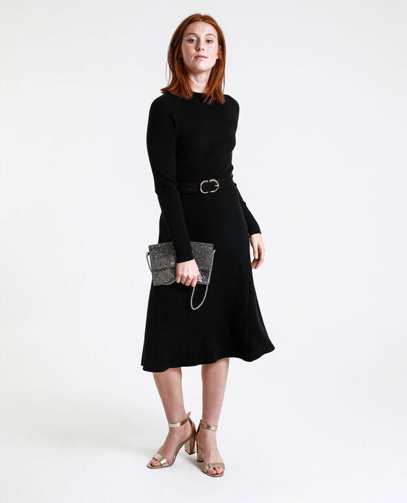 Robe longue côtelée noir - Pimkie