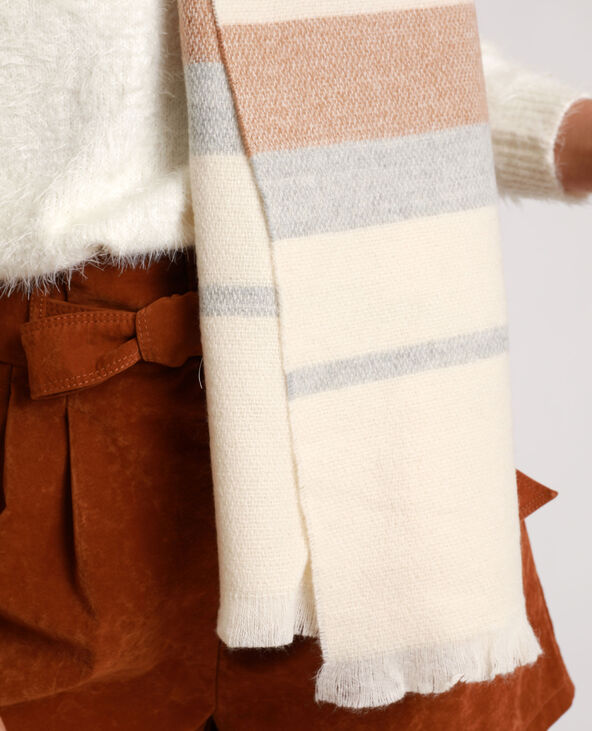 Echarpe à bandes beige - Pimkie