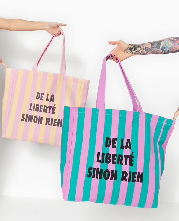Tote bag XXL rayé lilas - Pimkie