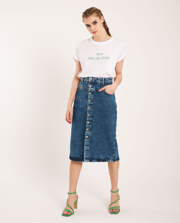 Jupe midi en jean bleu - Pimkie