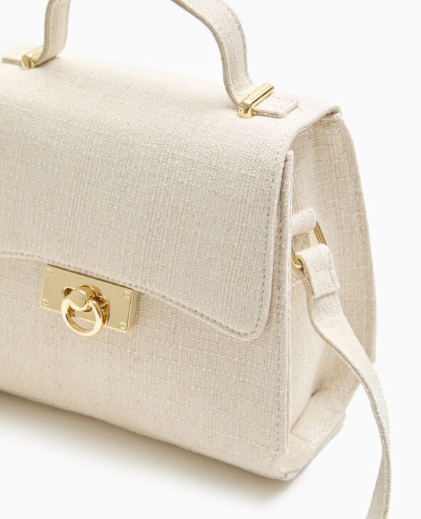 Sac boxy tissu avec poignée et bandoulière beige - Pimkie