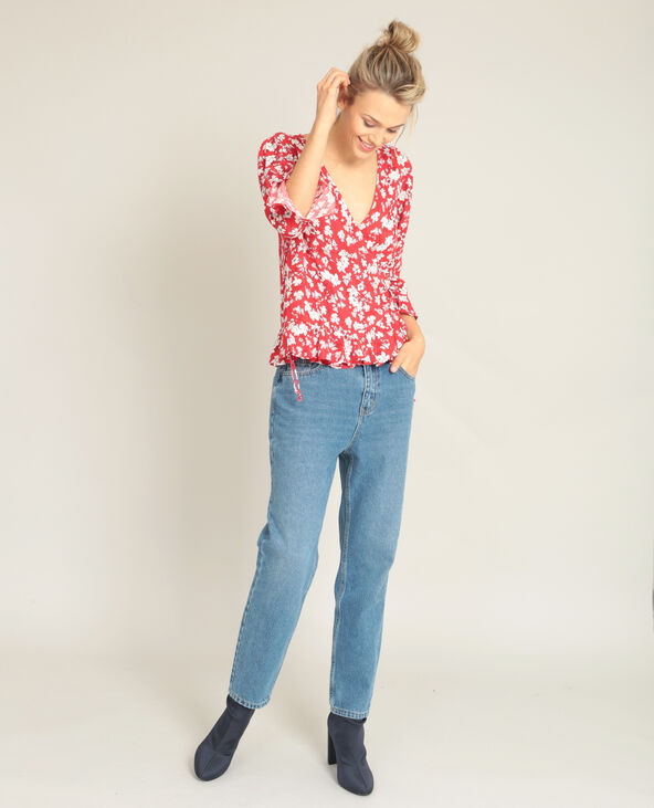 Blouse cache-cœur rouge - Pimkie