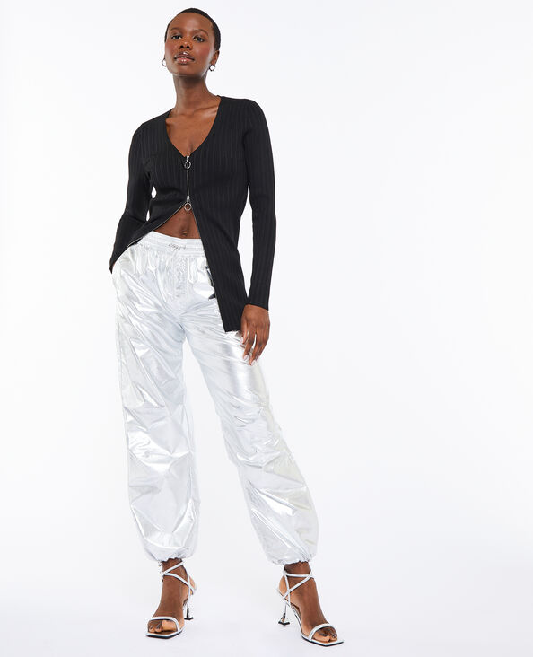 Gilet long avec zip double curseur noir - Pimkie