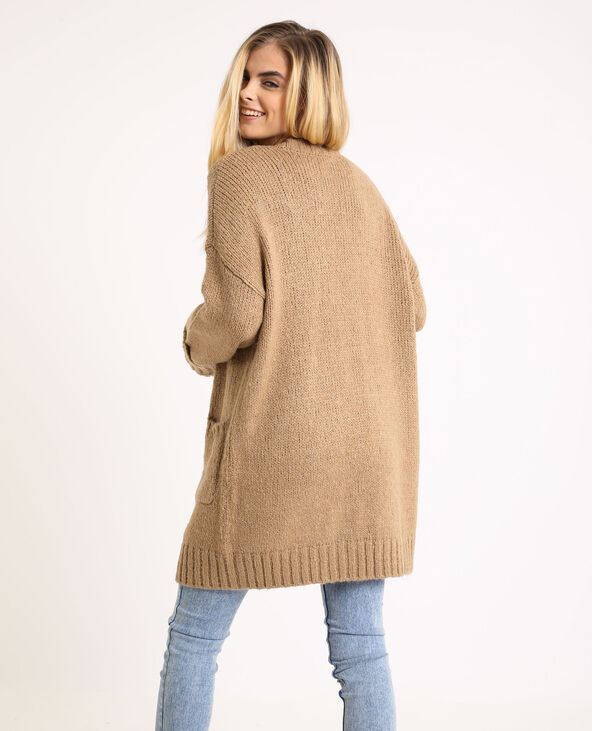 Gilet long grosse maille