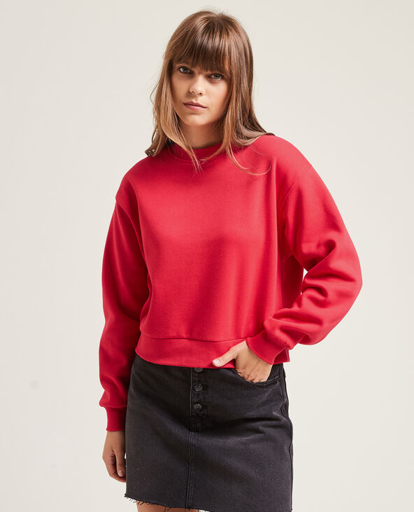 Sweat court en molleton rouge - Pimkie