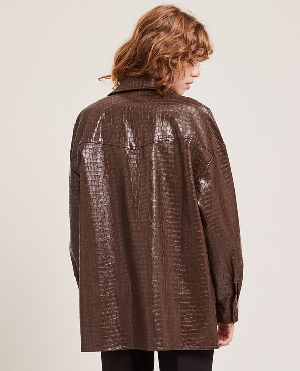 Surchemise effet croco marron - Pimkie