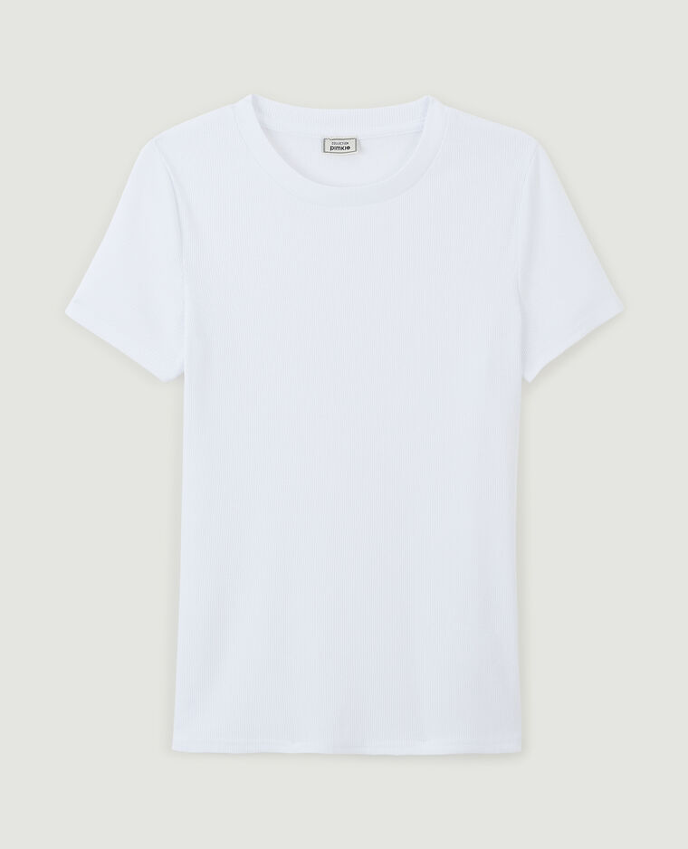 Top maille côtelée blanc - Pimkie