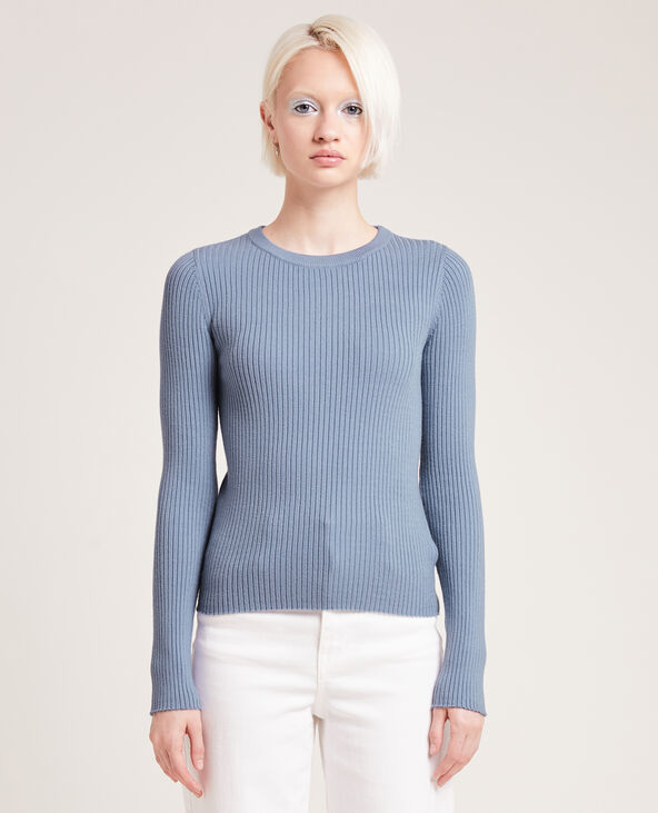 Pull côtelé bleu - Pimkie