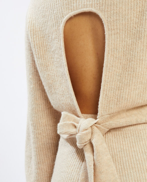 Pull court noué beige chiné - Pimkie