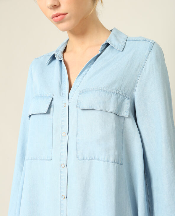 Robe chemise bleu clair - Pimkie