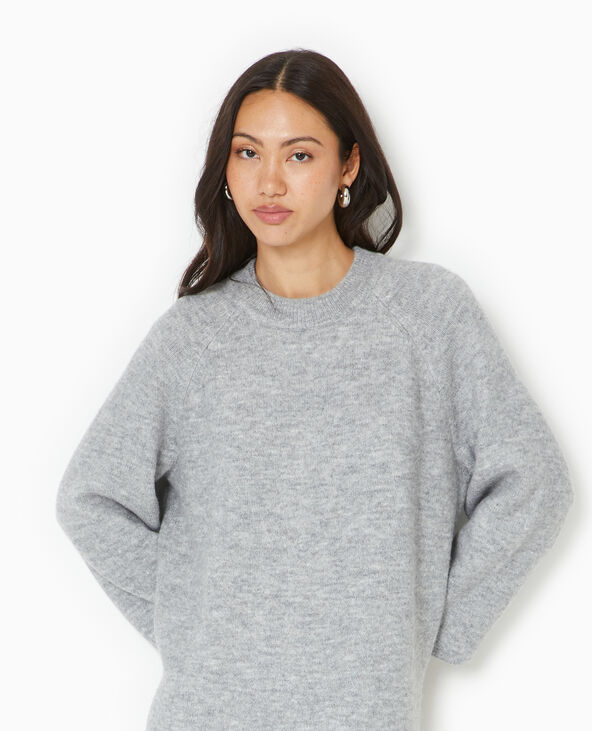 Robe longue en maille tricot gris chiné - Pimkie