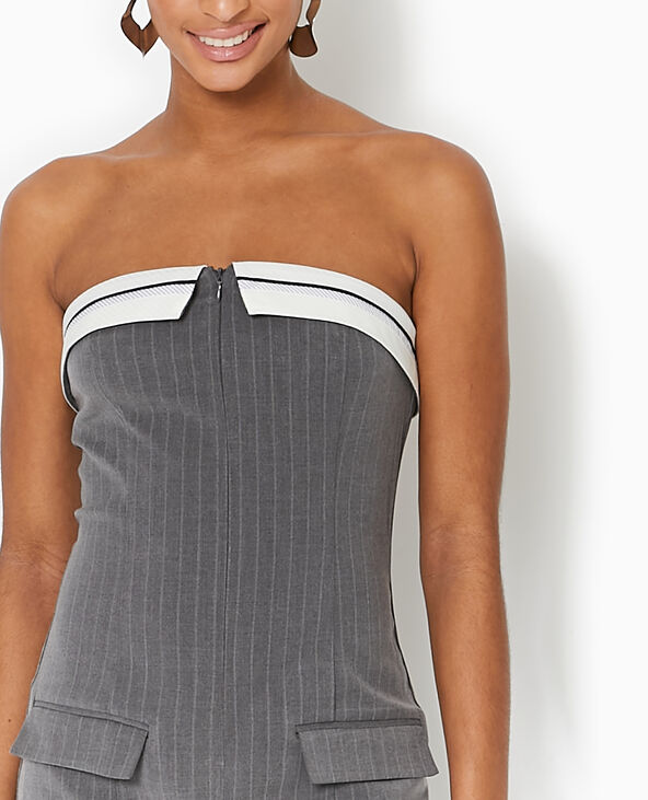 Robe courte bustier avec détail tailoring gris foncé - Pimkie
