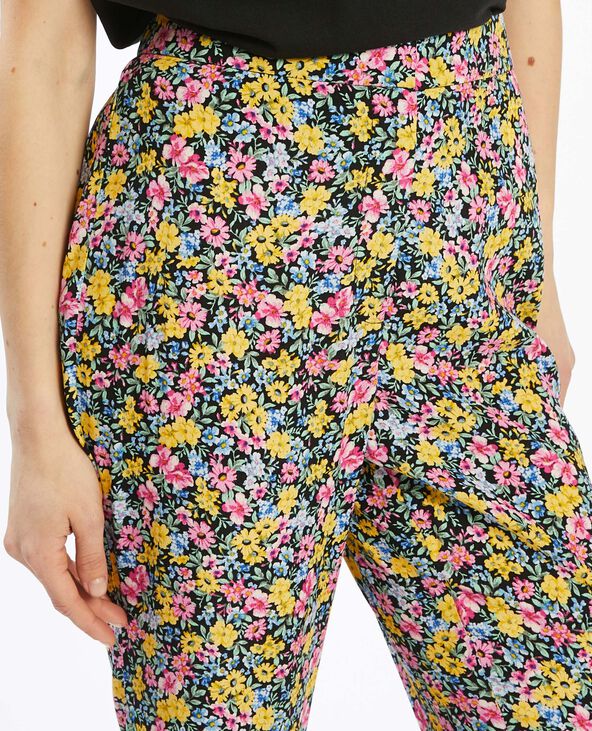 Pantalon à fleurs rouge - Pimkie
