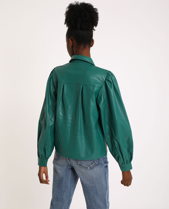 Chemise en simili cuir vert foncé - Pimkie