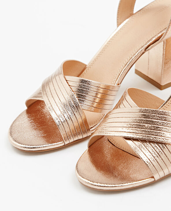 Sandales à talons carrés cuivré - Pimkie