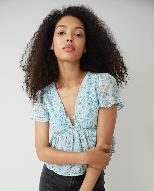 Blouse volantee fleurie