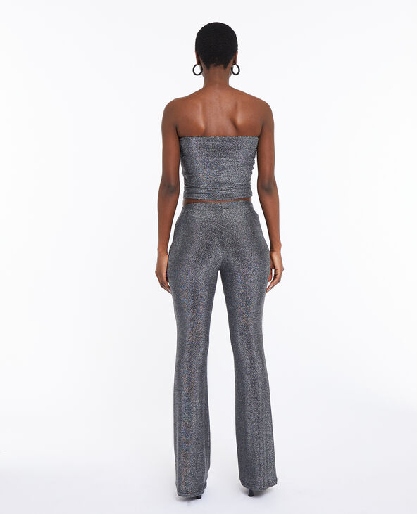 Pantalon flare avec lurex argenté - Pimkie