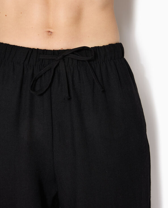 Pantalon droit et large avec ceinture coulissée noir - Pimkie